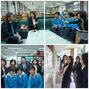 日本參訪與學生聊天